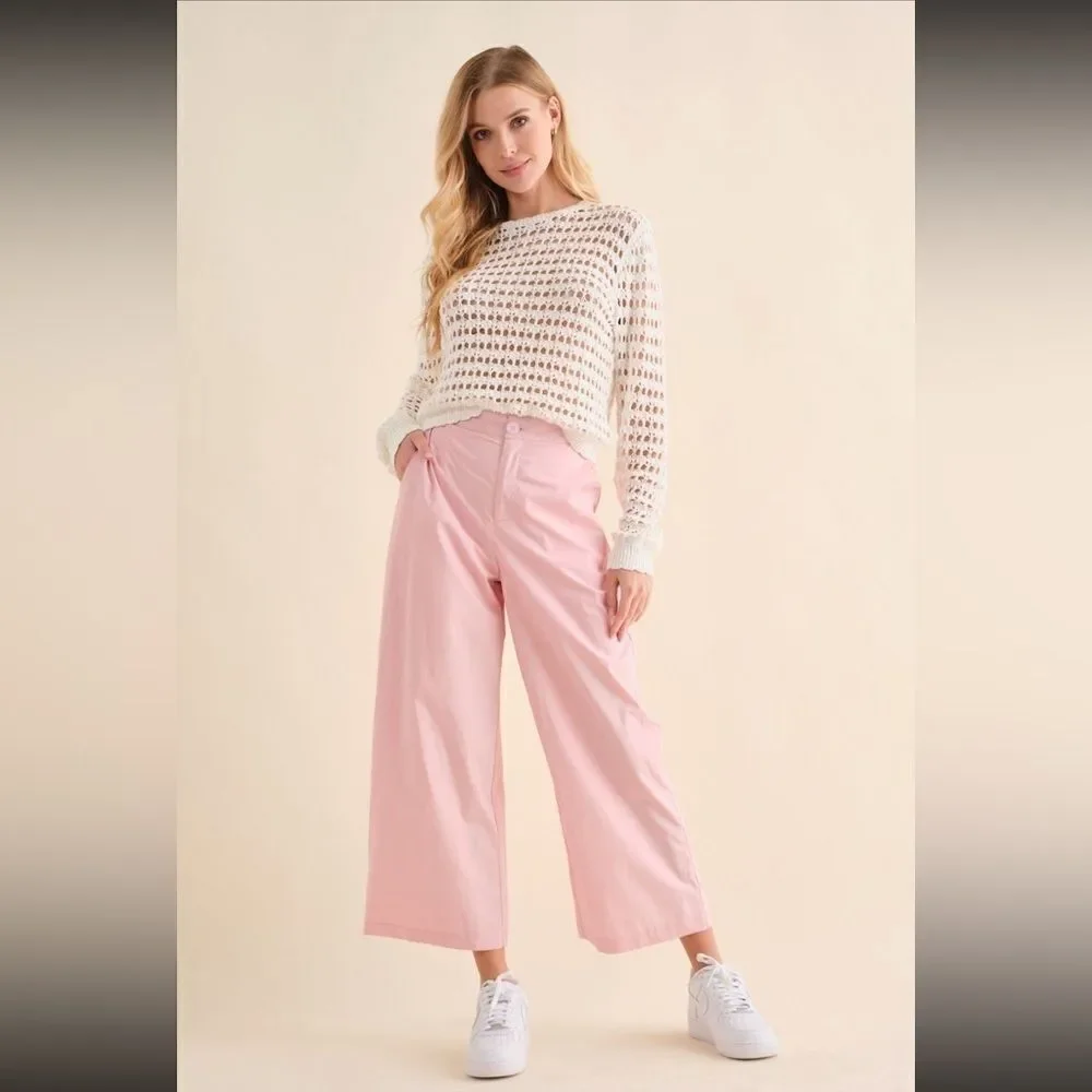 HERSY baby pink straight pants NEW